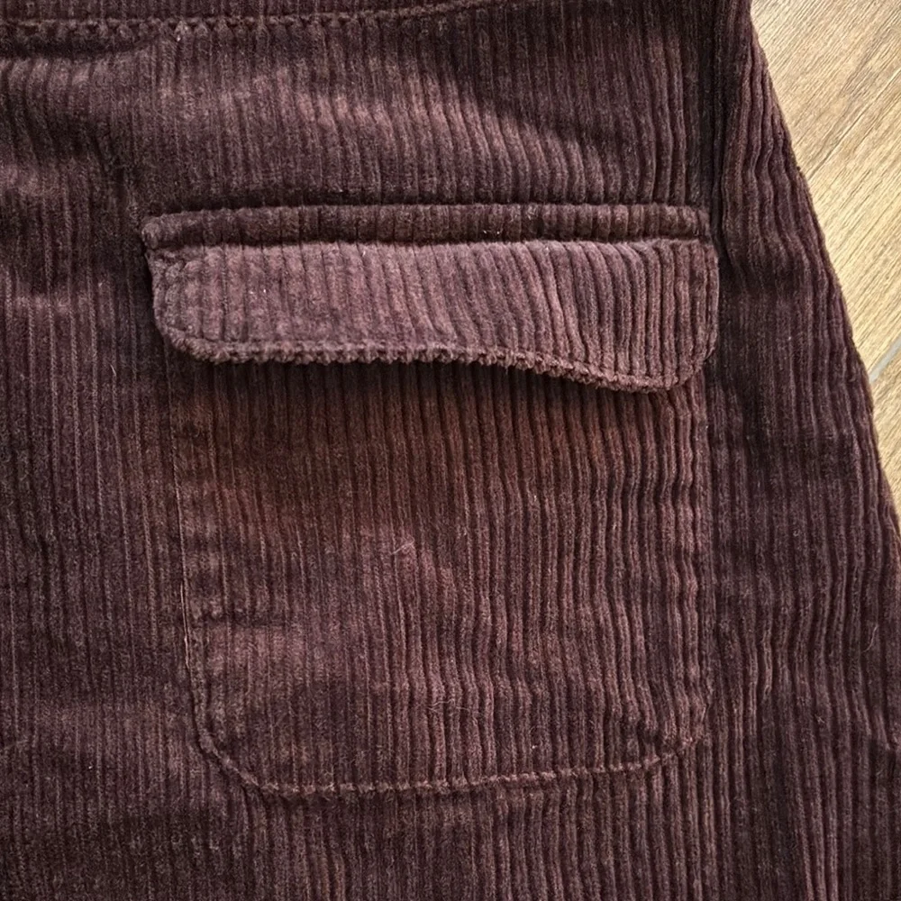 LOFT Women’s Corduroy Mini Skirt Purple Brown‎ Size 10P Patched Pockets